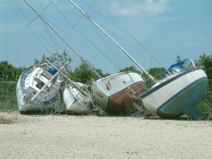 Dominoes On The Hard for Hurricane Charley, Port Charlotte, FL