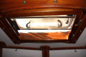 Here's the head hatch with the bars in place between the screen and the actual hatch which is cracked open right now.
