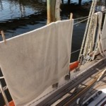 Terry Towels Drying While Near the Laundry in the Marina