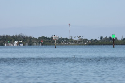 Approaching Everglades City in the dinghy from the Russell Bay Anchorage