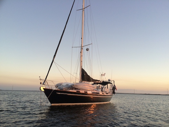 Anchored at Chino Island, just before sunset.