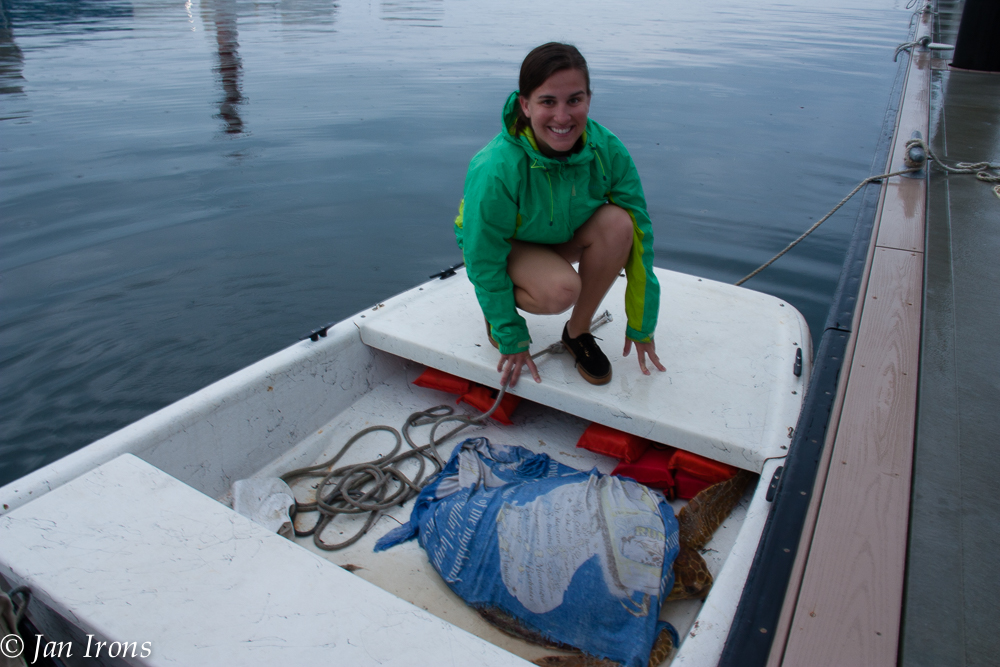 Jordan, from Stock Island Marina, with the rescued loggerhead sea turtle. 