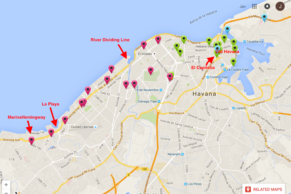 Overview Map of Havana Area 