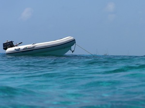 AB DInghy Enjoying Belize Clear Waters
